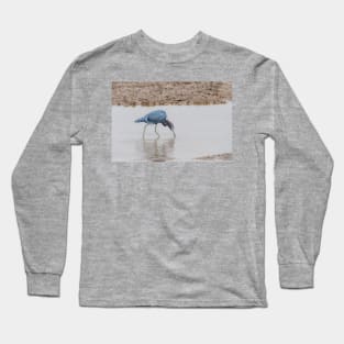 Little Blue Heron Foraging Long Sleeve T-Shirt